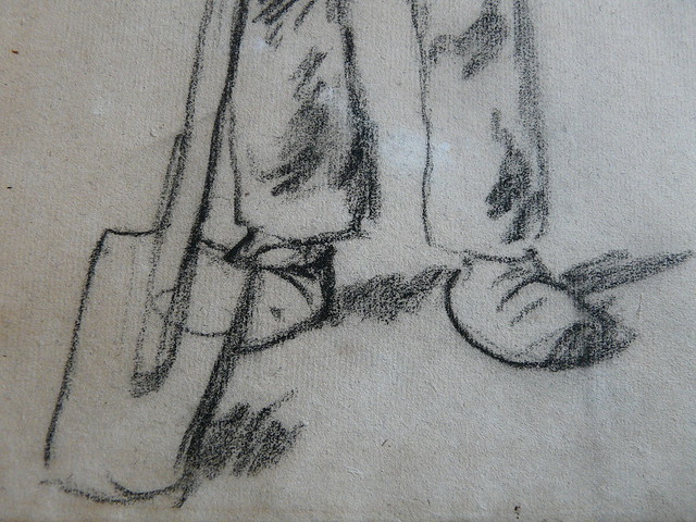 MILLET Jean-François - Homme appuyé sur le Manche d'une Bêche (drawing, dessin, disegno-Louvre RF245) - Detail 39