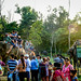 Tourists starting their elephant safaris