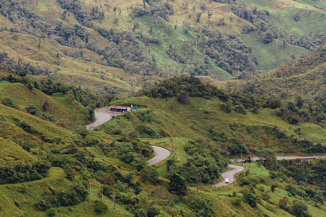 Twisting Road Through Colombian Mountains
