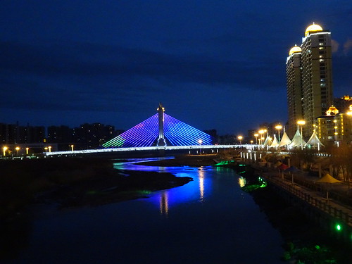 china innermongolia hailar 2017 bridge evening
