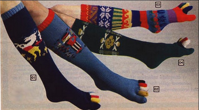 70s-funny toes socks