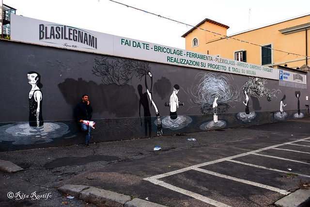 Roma. Ostiense. Urban art by Herbert Baglione for Outdoor Festival 2012