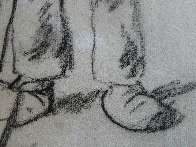 MILLET Jean-François - Homme appuyé sur le Manche d'une Bêche (drawing, dessin, disegno-Louvre RF245) - Detail 41