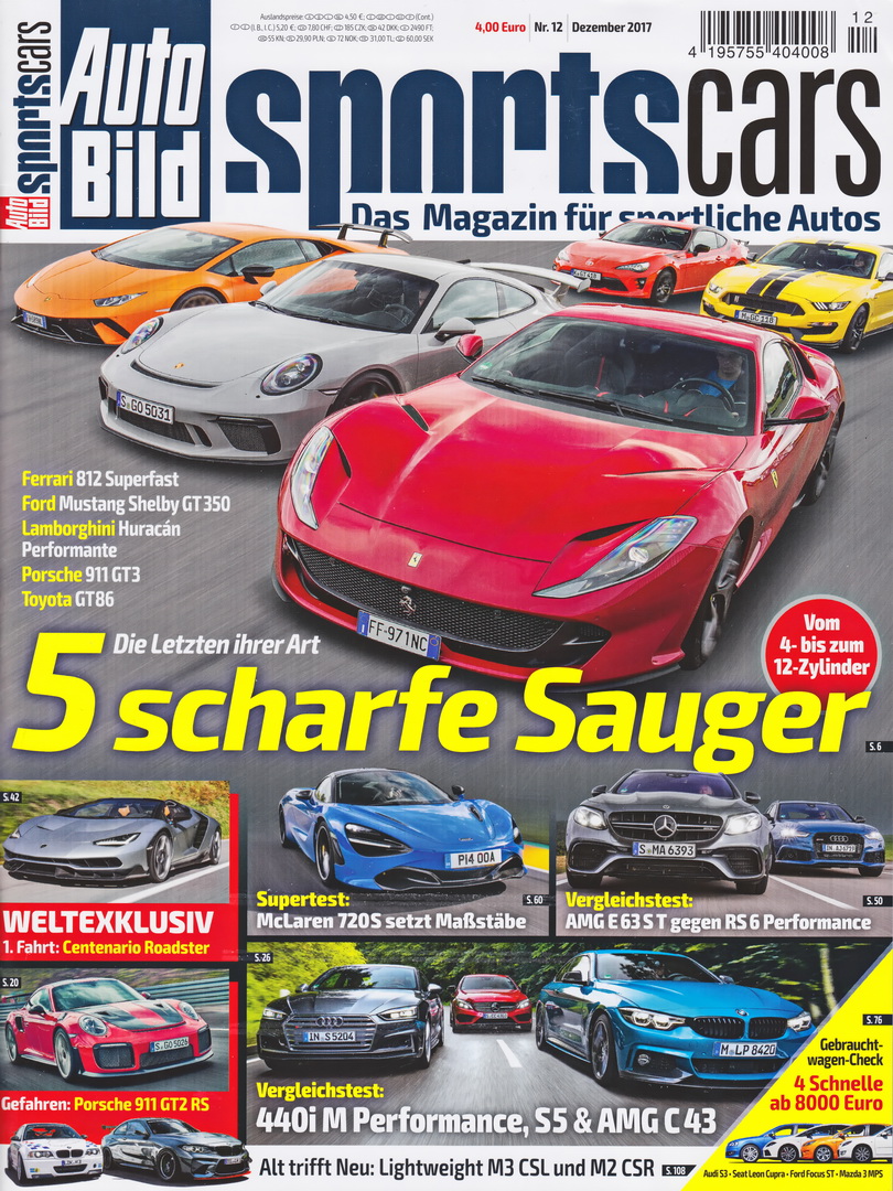 Image of Auto Bild Sportscars - 2017-12 - Cover