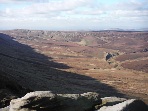 Upper Ashop Clough (Pennine Way runs along ridge) SWC Walk 304 - Kinder Scout Circuit (from Edale)