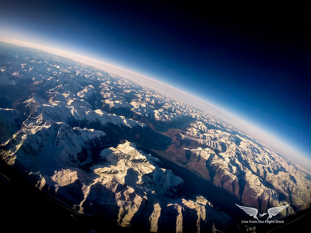 Space Shuttle reentry. Well, not quite, just crossing the mighty Alps in a 737