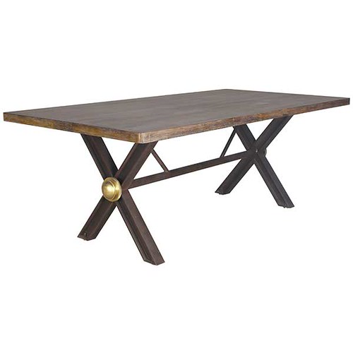 DT86205-Cross-Legged-Dining-Table-with-Wood-Top | by gilanifurniture