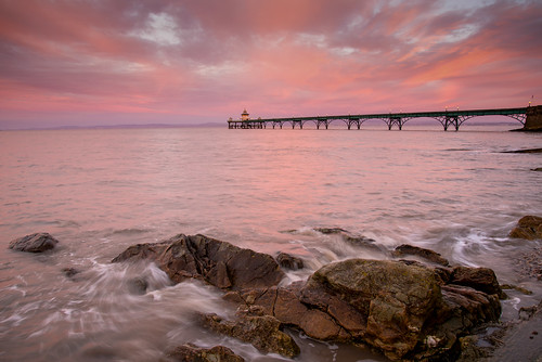 d800 england nikon somerset water clevedon pier dawn sunrise pink sea