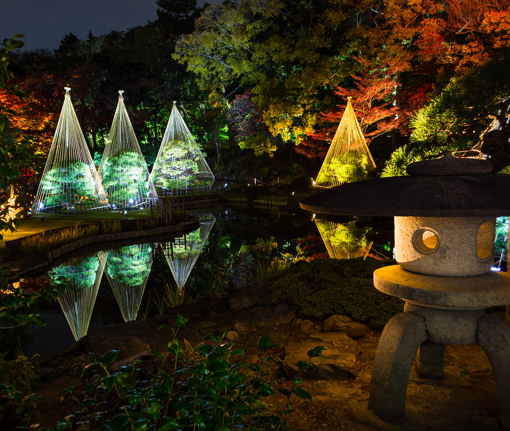 Higo-Hosokawa Garden at Night