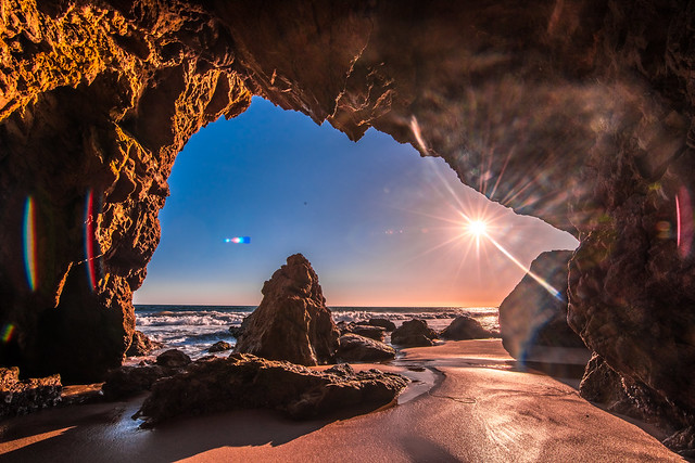 Epic High Resolution Malibu Sunset! Nikon AF-S NIKKOR 14-24mm f/2.8G ED ! Nikon D810 ! Malibu Sea Cave Sunset California Socal Photography! Fine Art Landscape & Nature Photography: Light Beams & Dr. Elliot McGucken Epic Fine Art!