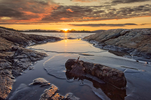 norway kristiansand ice sunrise sunset frost norge ocean oakleaf søm clouds nature landscape sømstranda sea vestagder no seascape