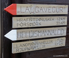 Start sign of Laugavegur hiking trail