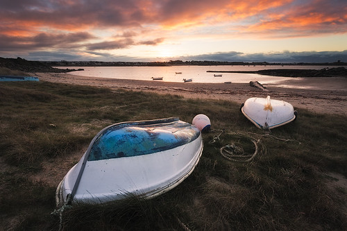 Boats and Ropes by S W Mahy, From the north west of Guernsey.guernsey channelislands boat blue grass sunset les ammareurs coast v