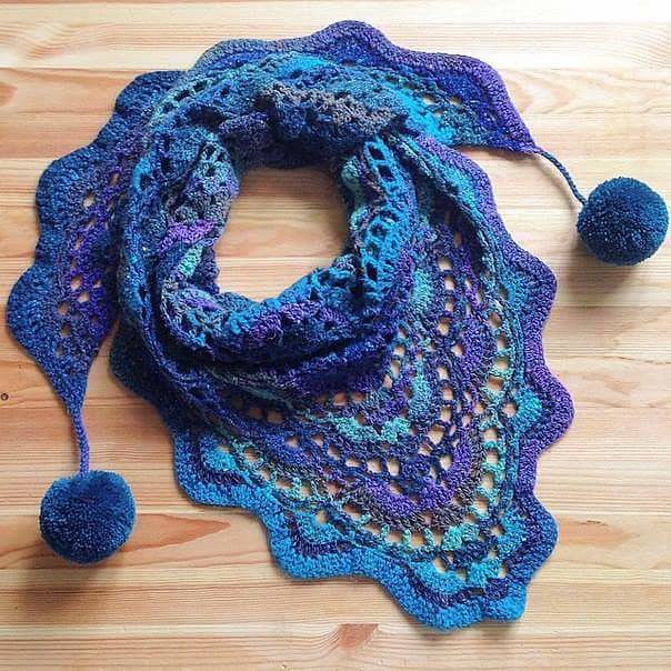 😚😽 I loved this scarf model this blue color is very beautiful see step by step free crochet pattern good night 😚