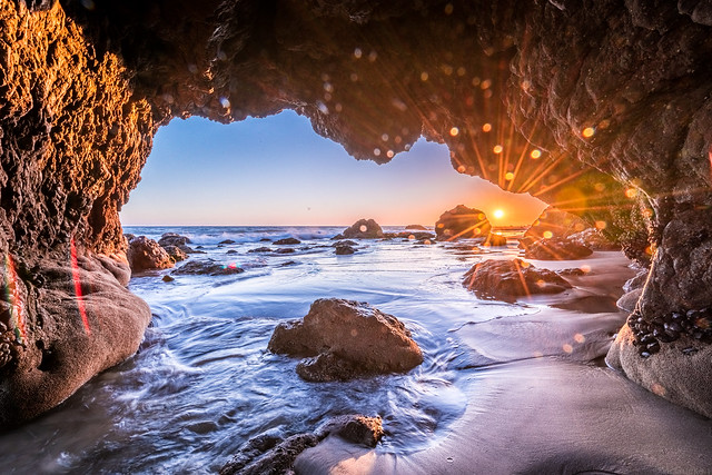 Epic High Resolution Malibu Sunset! Nikon AF-S NIKKOR 14-24mm f/2.8G ED ! Nikon D810 ! Malibu Sea Cave Sunset California Socal Photography! Fine Art Landscape & Nature Photography: Light Beams & Dr. Elliot McGucken Epic Fine Art!