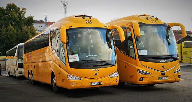 Yellow Buses in Prague