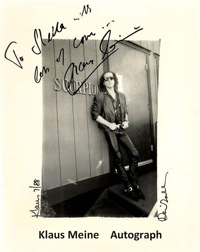 Klaus Meine Autograph Band "Scorpions"   Ken Pearson Austin TX collection