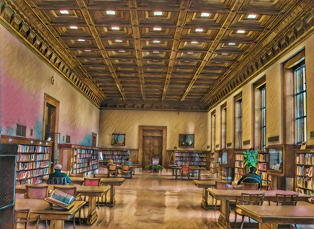 Detroit Michigan ~  Detroit  Main Public Library ~ Reading Room  ~  Historic