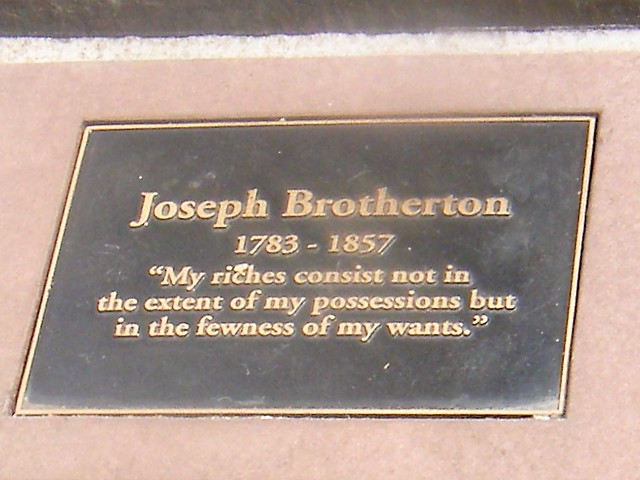 🐝🐝🐝Manchester = plaque to base of statue of Joseph Brotherton