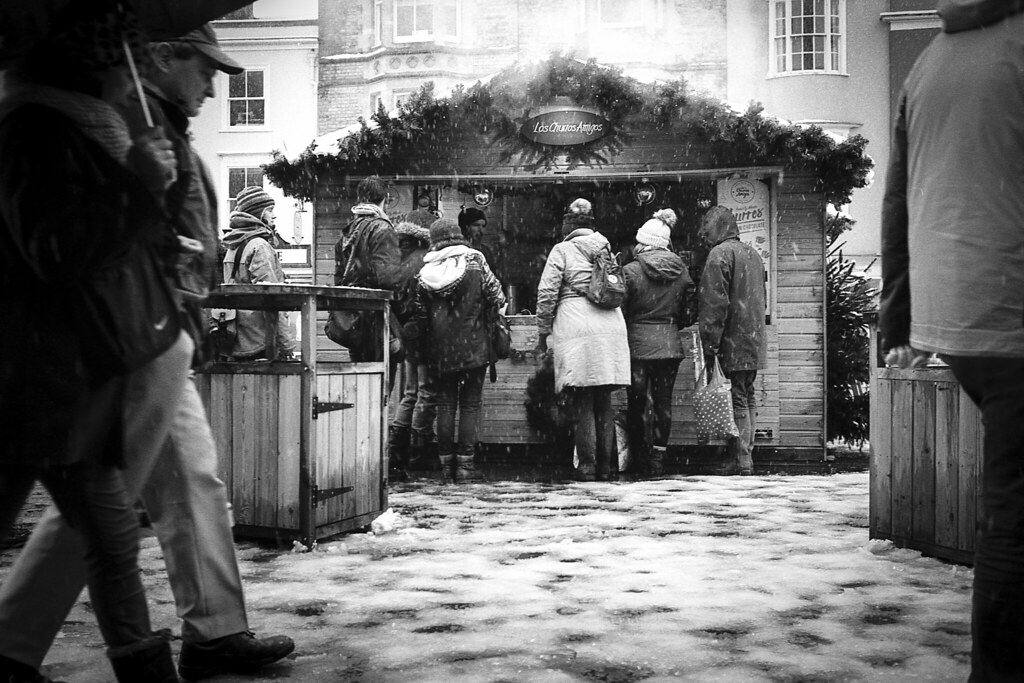 Snow day in Oxford hot christmas market, fancy some Churros?