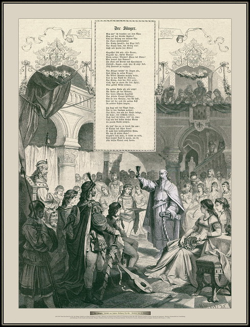 s005 6067 Buch Das Buch Für Alle. Der Sänger. Gedicht von Johann Wolfgang von Goethe.  Illustriert von Heinrich Merté (1838-1917) Holzstich