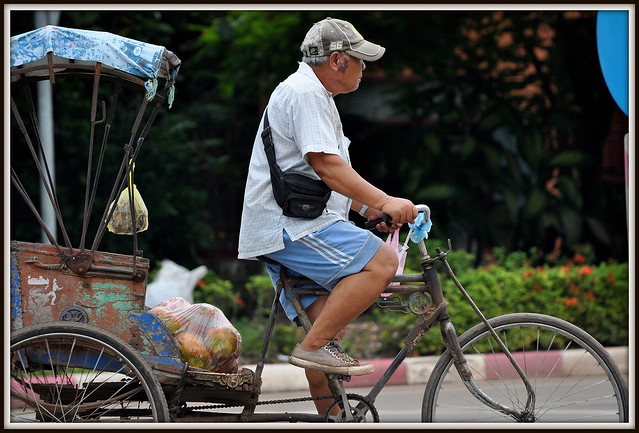 Cyclo a Vientiane.