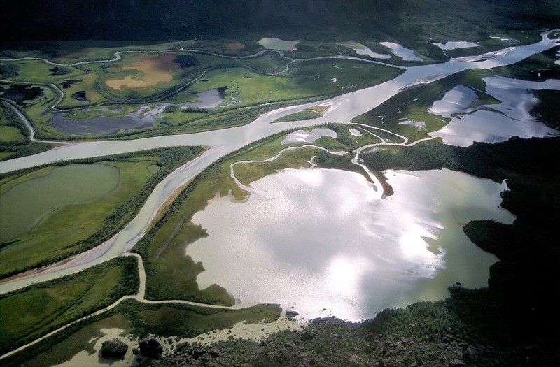 t0306060P | Blick vom Skierffe auf das Rapadelta. Sarek / Sápmi (Lappland), 04.08.2003