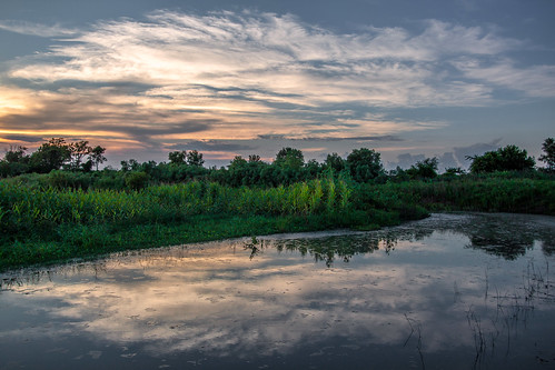 cloud reflection water field river evening corn ditch mo missouri missouririver floodplain orrick