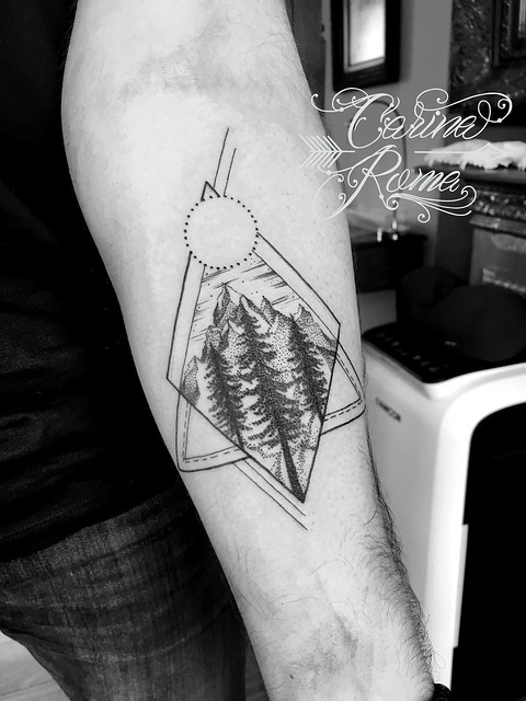 Geometric Abstract Forest Tattoo | ©Carina Roma Custom Tatto… | Flickr