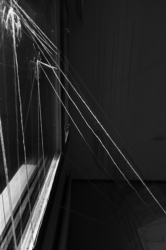 monochrome window string sunlight katajainenkansa mäntyharju art installation buildingtobedemolished suomi100 finland suomi pekkanikrus skrubu pni lines