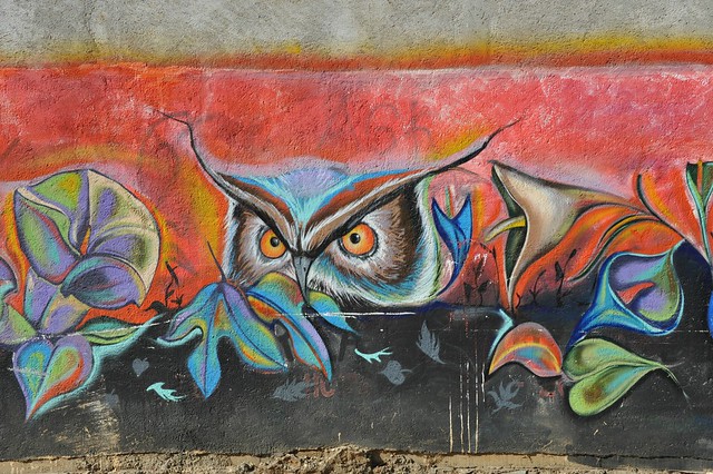 Tecolote Owl Mural Zaachila Oaxaca Mexico