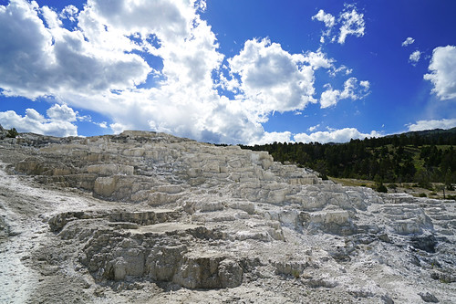 White terraces of Mammoth Hot Springs, Yellowstone NP, USA by Andrey Sulitskiy, usa yellowstone wyoming