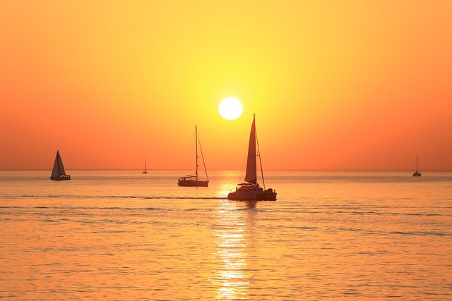 Sailing in a golden sea - Tel-Aviv beach