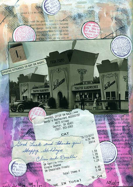 Art journal - made with required items in a scavenger hunt