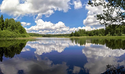 water mirror glass pond sky lake landscape wide czechia reflection nature green blue white summer explore vista