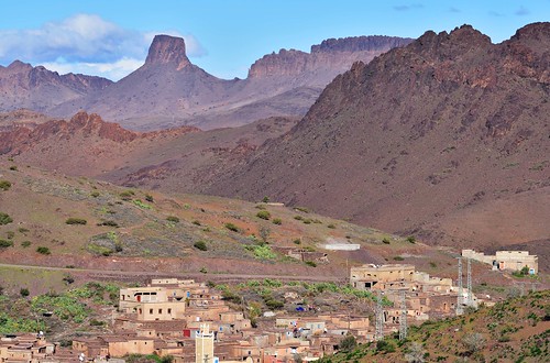 antiatlas babnali colorful jagged jbelaklim jbelsaghro landscape morocco plateau village