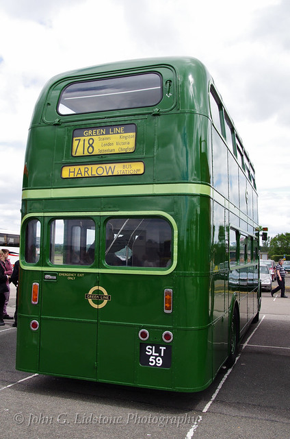Prototype Green Line AEC Routemaster / ECW CRL4 , RMC4 , SLT 59 taking part in the 2015 North Weald Bus Rally