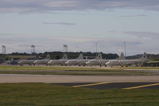 CP-140 and P-3C Line Up at EGQS.
