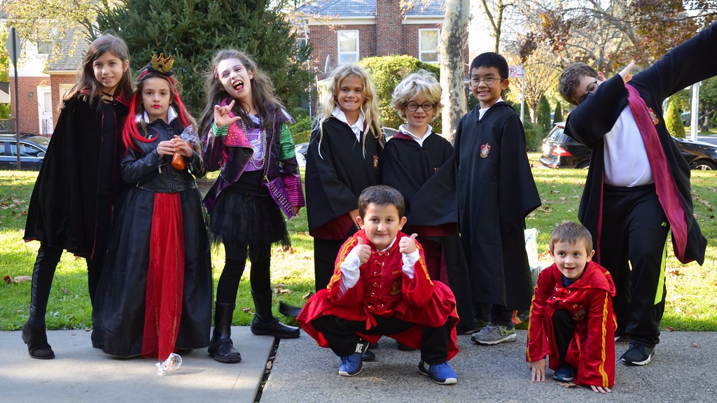 Fourth-Graders (And Little Brothers) After School On Halloween