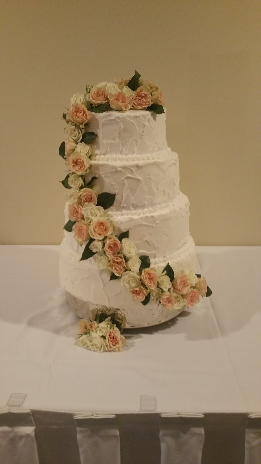 Wedding cake with real roses