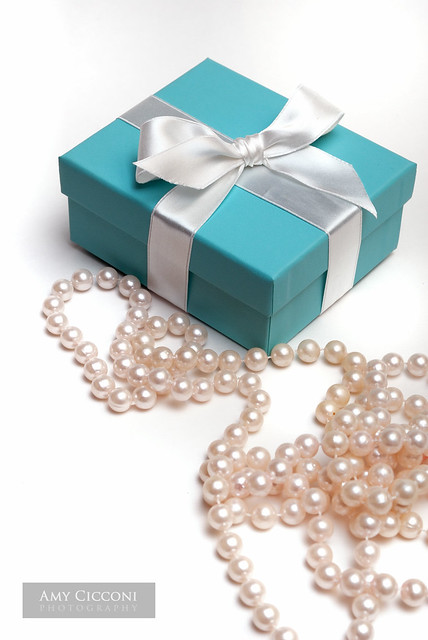 Little Blue Gift Box and Pearls