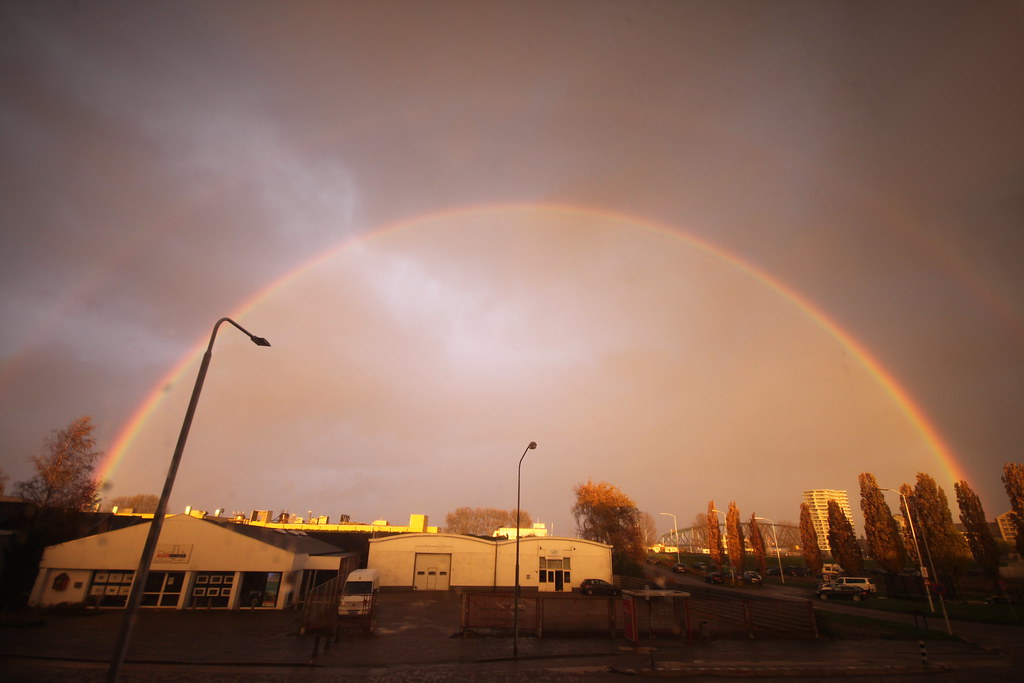 Rainbow over Lent seen from Weurtseweg Nijmegen