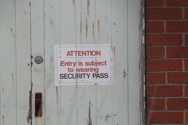 Security notice on the door