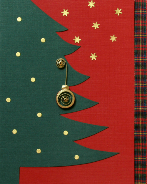 Christmas Tree Card with Quilled Ornament