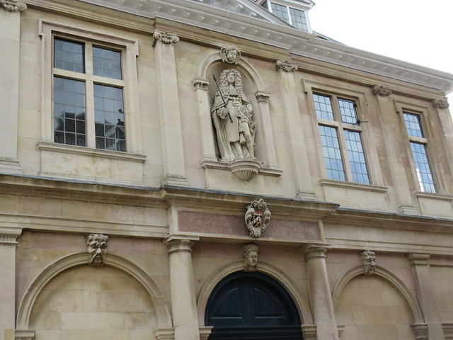 King Charles II in niche above main entrance, Custom House, King's Lynn, Norfolk