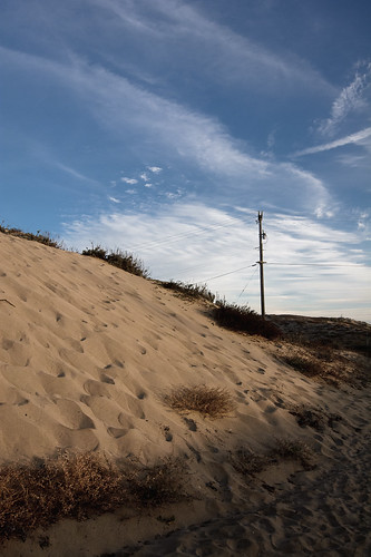 nikon308 sandcity california beach dune sand pole powerline sky clouds color 2017