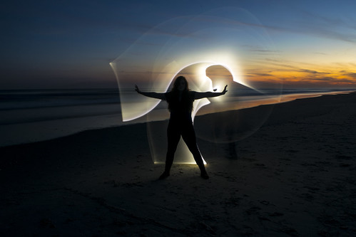 lightpaint beach sand yoga pose night sunset topsailisland