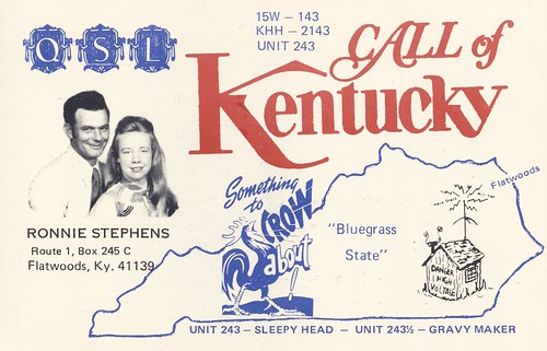 qsl qslcard cbradio cb vintage pictured kentucky state