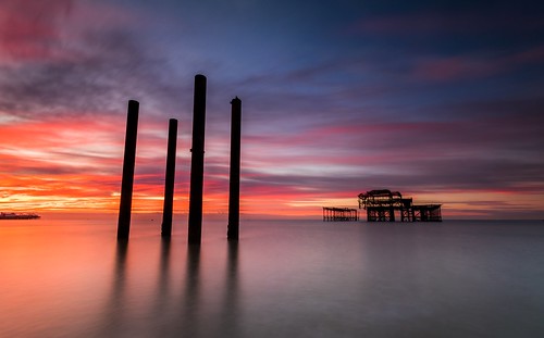 brighton pier sunrise derelict sussex structure