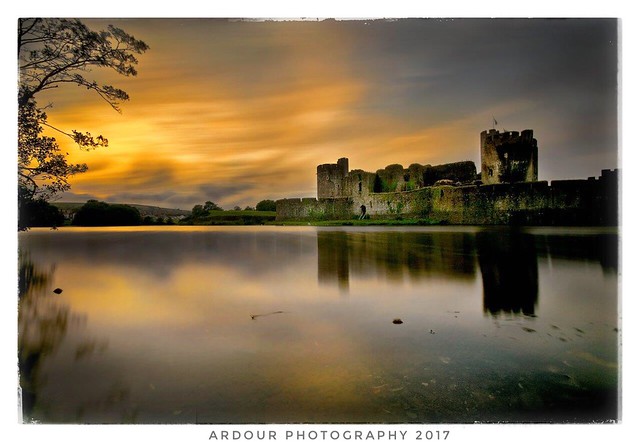 Caerphilly Castle sunset
